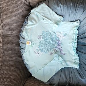 TKS Girl's long sleeve ice blue shirt